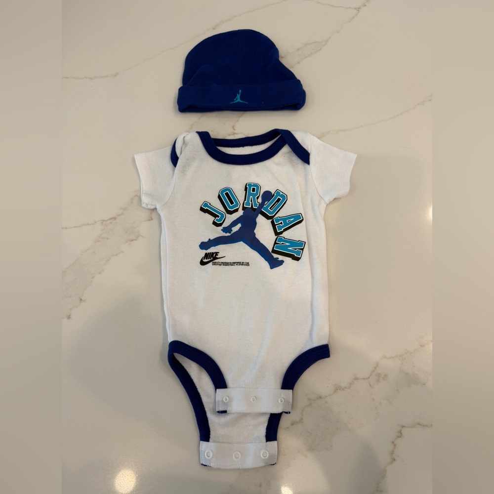 Jordan onesie and hat set